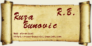 Ruža Bunović vizit kartica